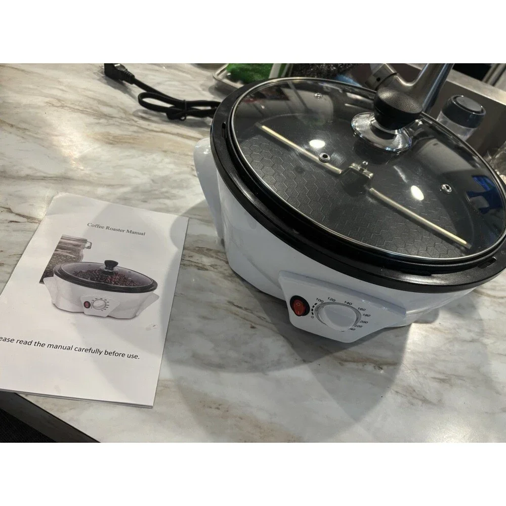 Electric Coffee Bean Roaster with Adjustable Temperature and Timer for Home Use